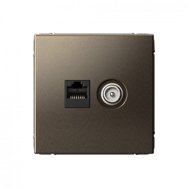 Розетка TV+RJ-45 кат. 5e Schneider Electric Art Gallery Мокко GAL000689