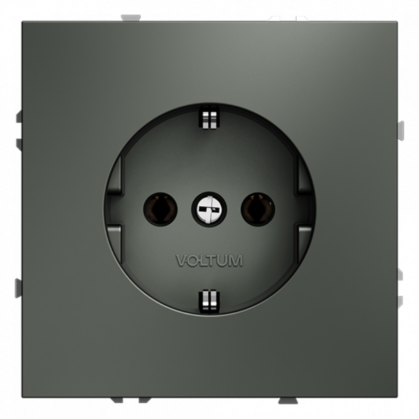 Розетка встраиваемая VOLTUM S70 с заземлением 16А, (титан) VLS040106