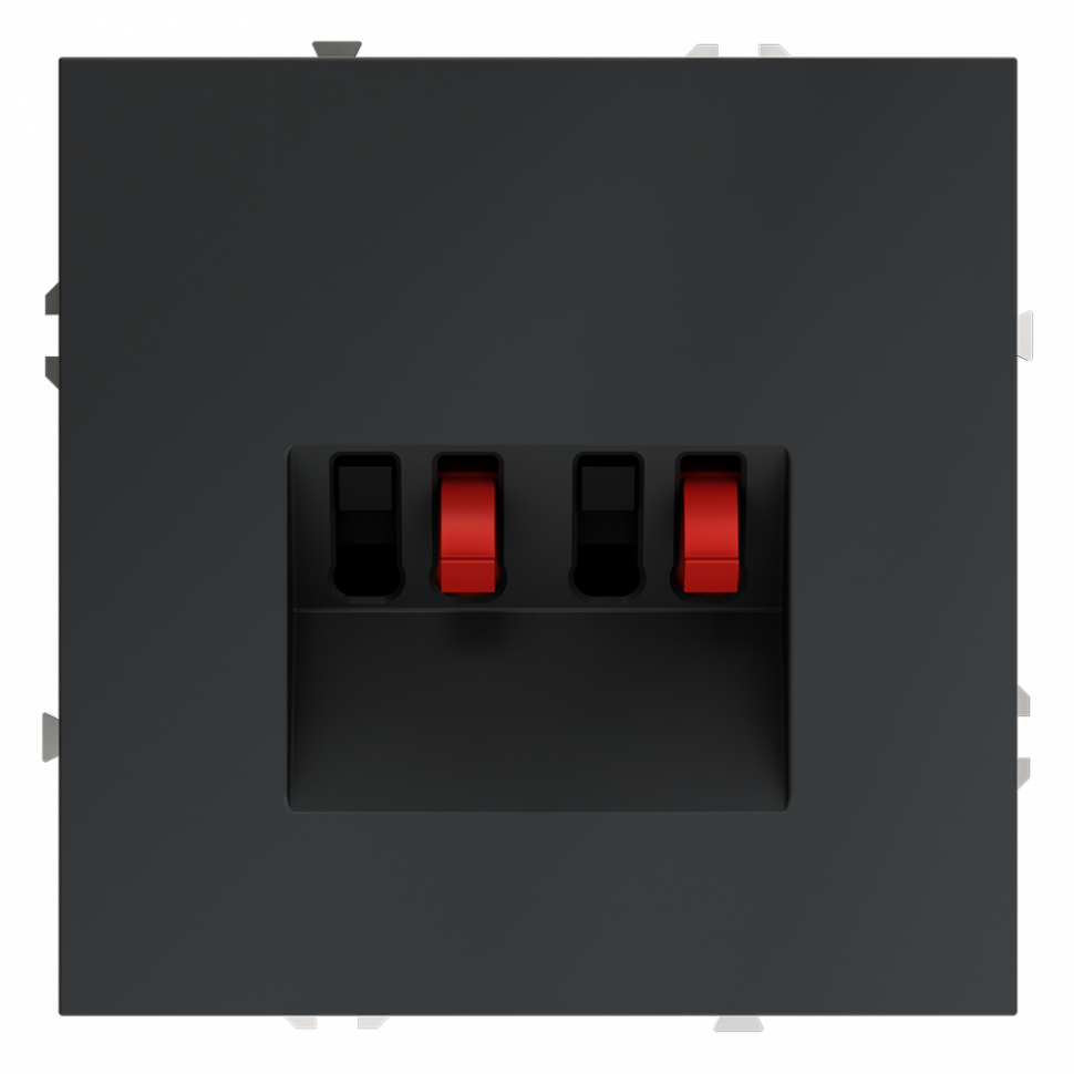 Розетка акустическая встраиваемая VOLTUM S70 4-местная, (графит) VLS060307