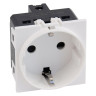 Розетка 220V с/з со шторками винтовой зажим 16A (Белый матовый) MEITON AW4141