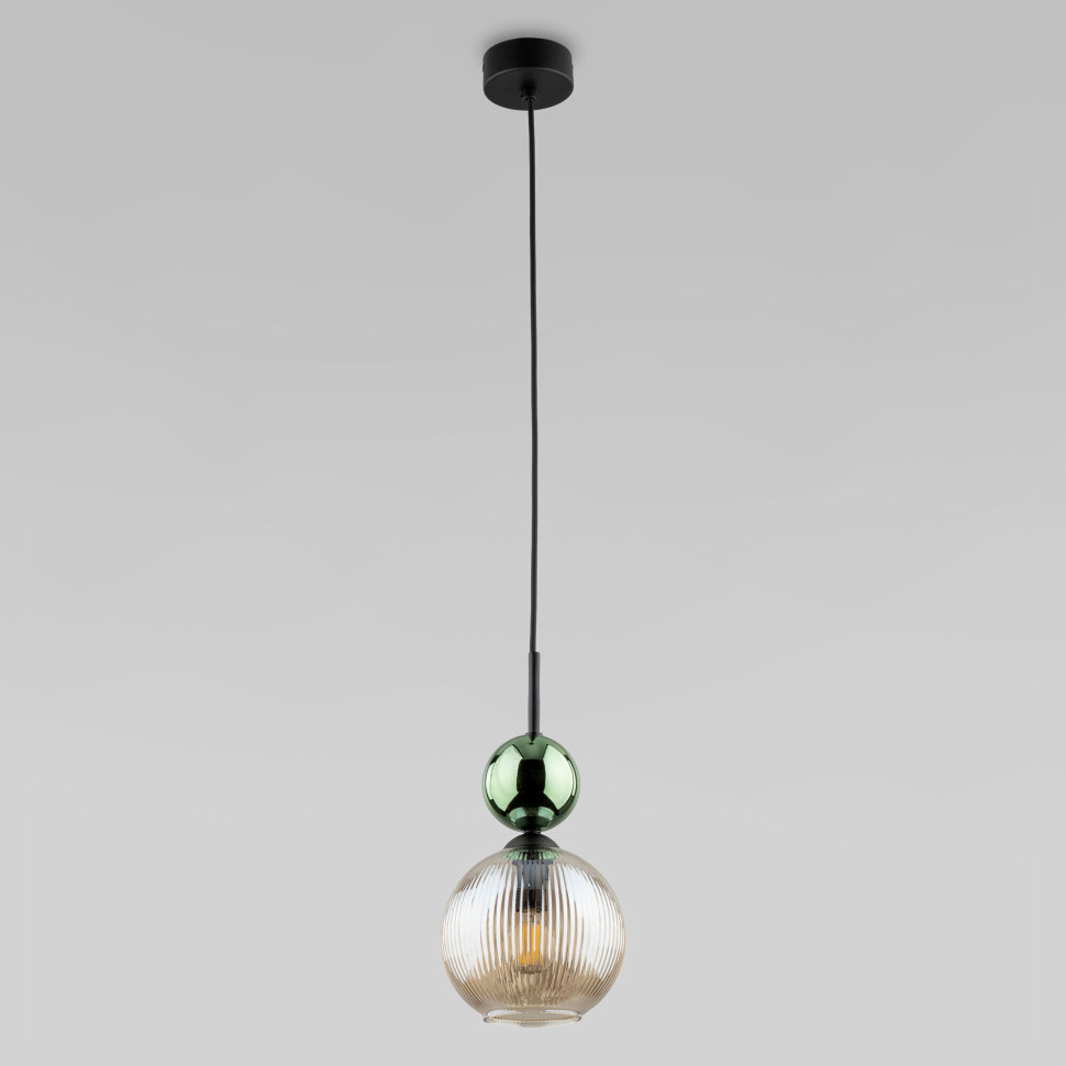 Подвесной светильник со стеклянным плафоном 11145 Sophia Green Cognac