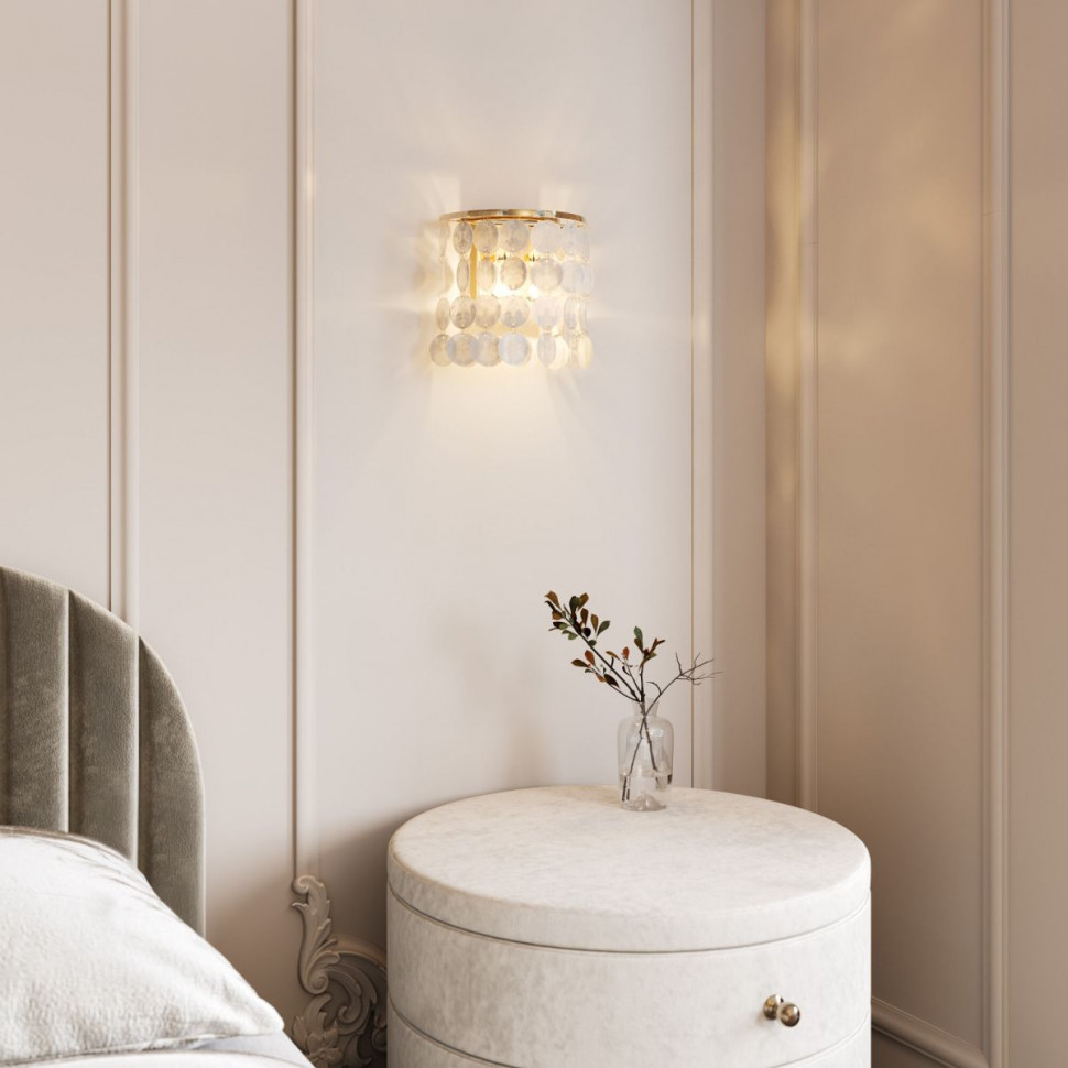 Настенный светильник Eurosvet 60084/2 латунь/перламутр a071169