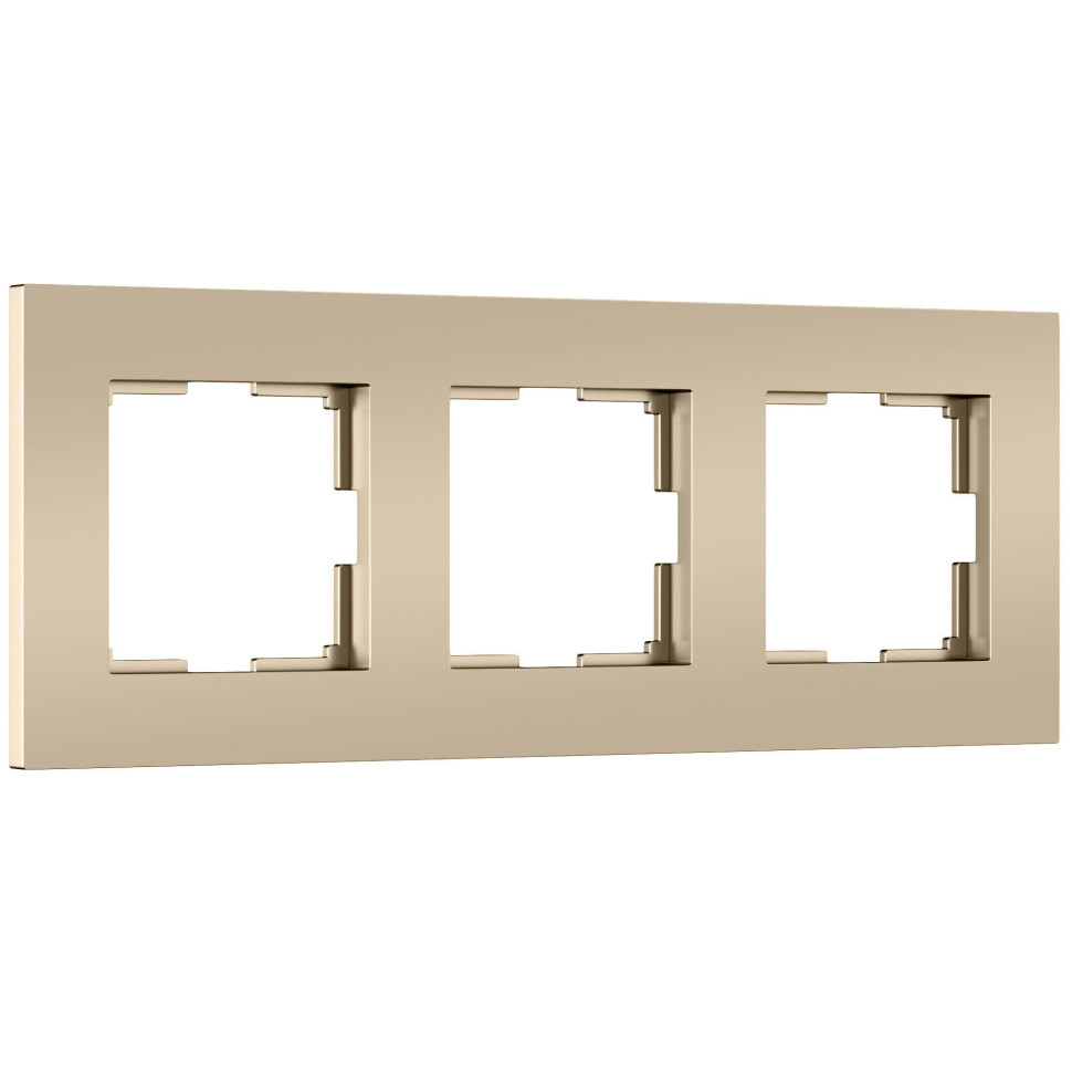 Рамка на 3 поста Slab шампань софт W0032911
