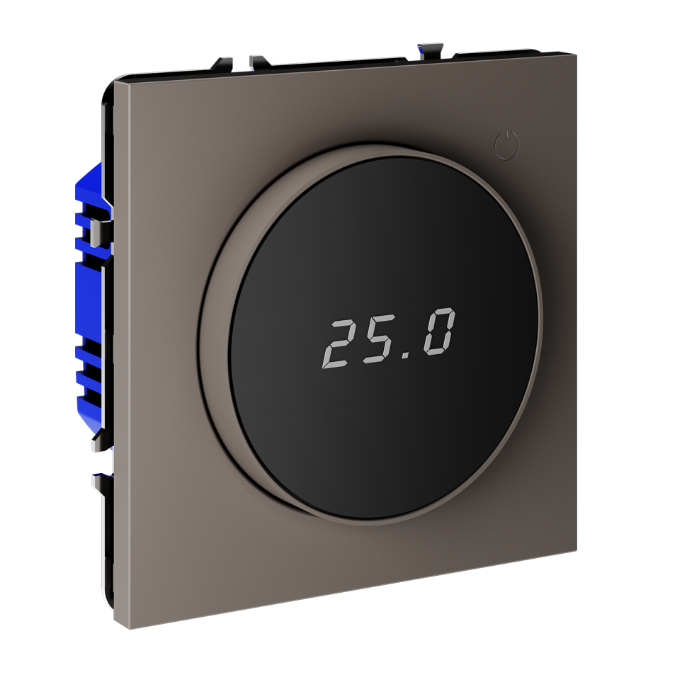 Терморегулятор электронный VOLTUM S70 с индикацией и датчиком, для теплого пола, (капучино)