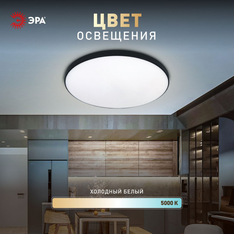 Потолочный светильник Эра Классик без ДУ SPB-6 BK 45W-5K Slim Base