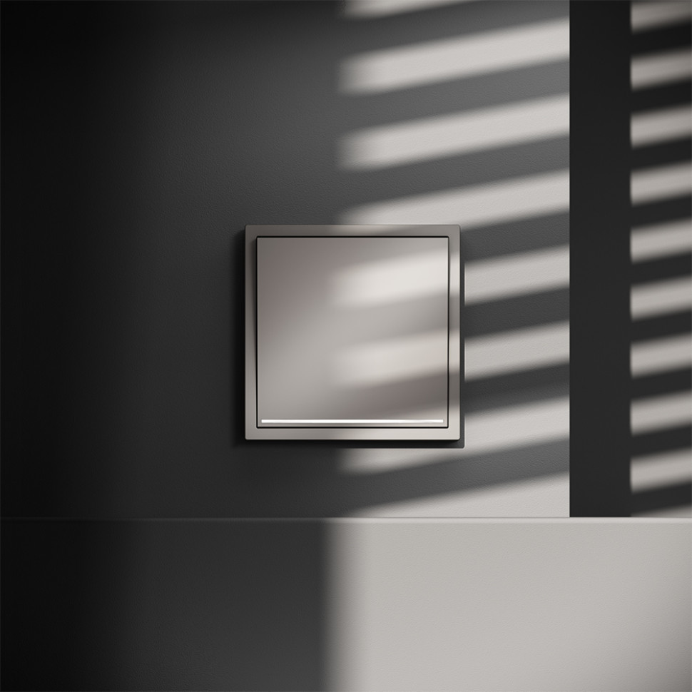 Выключатель встраиваемый VOLTUM S70 одноклавишный с подсветкой 10А, (кашемир)