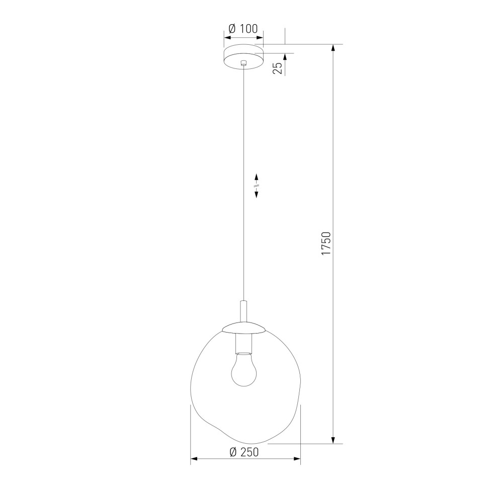 Подвесной светильник со стеклянным плафоном 11327 Lava Sabia
