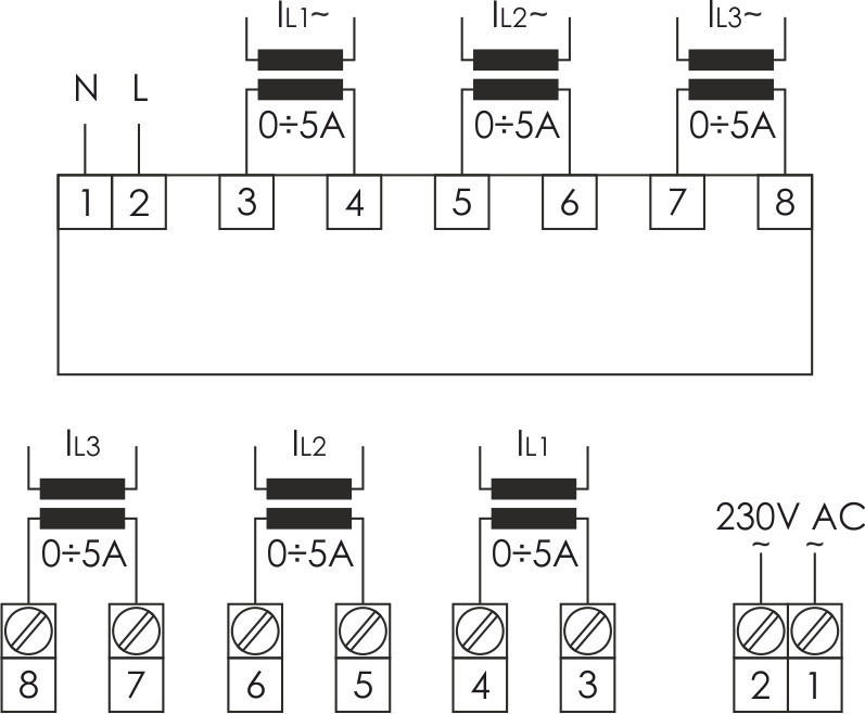 Указатель тока DMA-3T для трёхфазной сети
