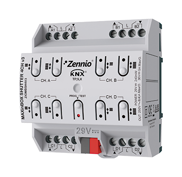 Актуатор KNX жалюзийный, 4-канальный Zennio MAXinBOX SHUTTER 4CH v3 ZIOMBSH4V3