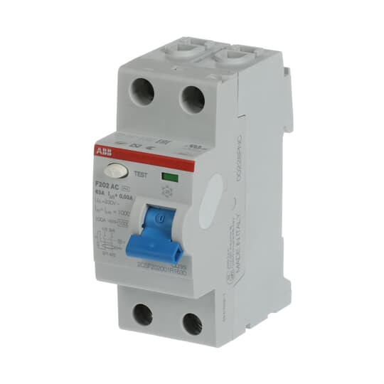 Устройство защитного отключения (УЗО) ABB F202 AC-63/0.03 Тип-AC 2P 63A 30мА 2CSF202001R1630