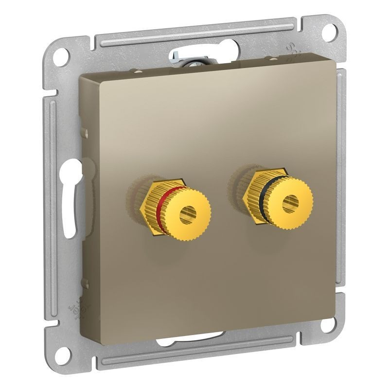 Аудиорозетка Systeme Electric Atlas Design двухместная, шампань ATN000587