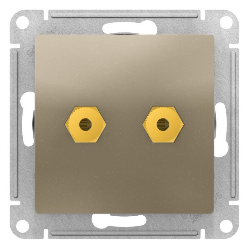 Аудиорозетка Systeme Electric Atlas Design двухместная, шампань ATN000587