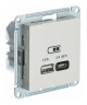 Зарядное устройство USB Type - A+C 45W высокоскоростная зарядка QC, PD Systeme Electric Atlas Design бежевое ATN000229