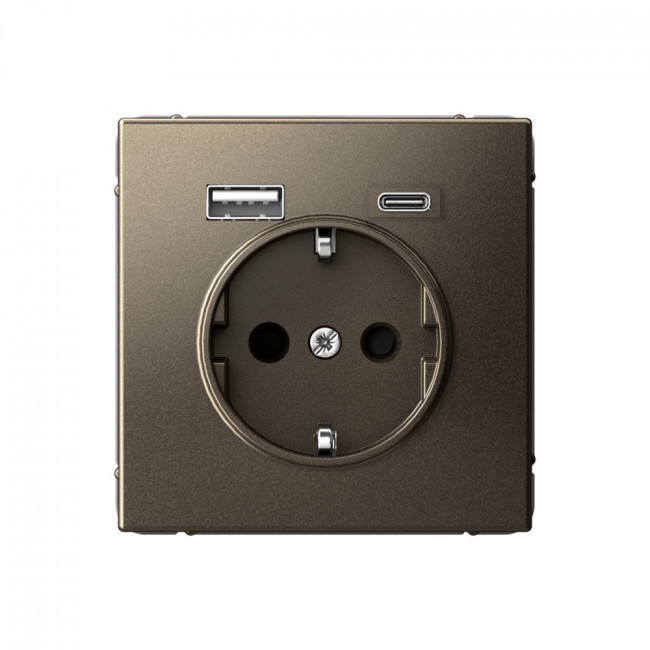 Розетка силовая 16A + USB A+C 2,4/3,0 А, 2 порта 1,5 А Schneider Electric Art Gallery Мокко GAL000632