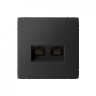 Розетка двойная Schneider Art Gallery RJ-45 кат. 6a, Базальт GAL001488