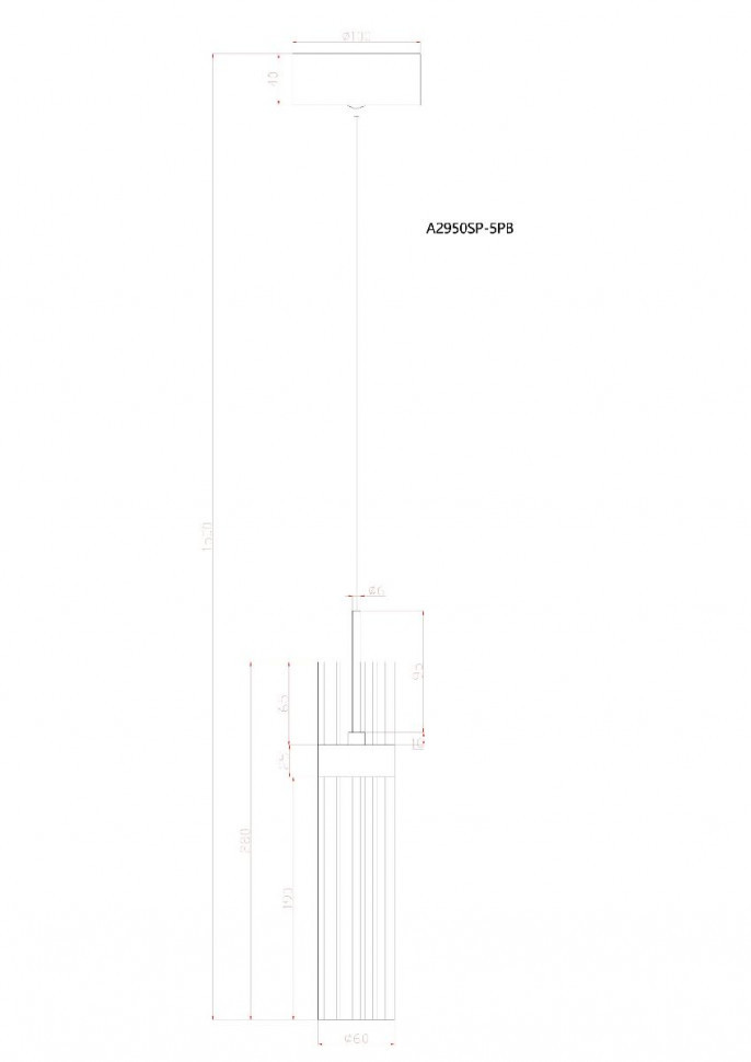 Подвесной светильник Arte Lamp Misty A2950SP-5PB