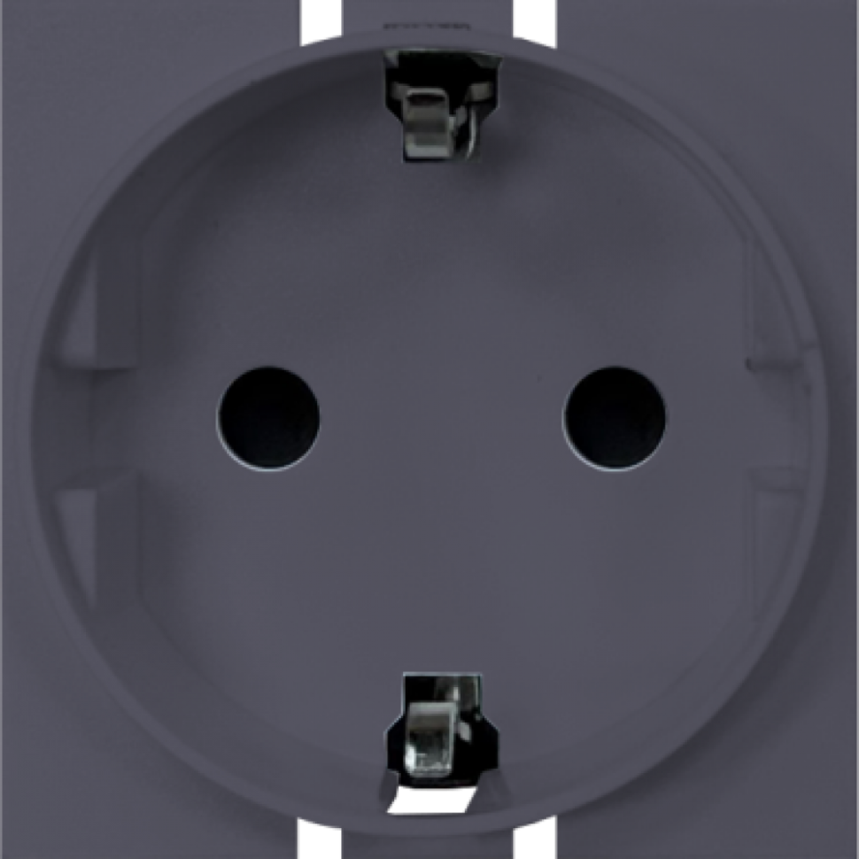 Розетка 220V с/з со шторками винтовой зажим 16A (Грифель матовый) MEITON AL4141 