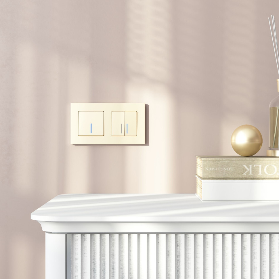 W0022911/ Рамка на 2 поста Slab (шампань софт) W0022911