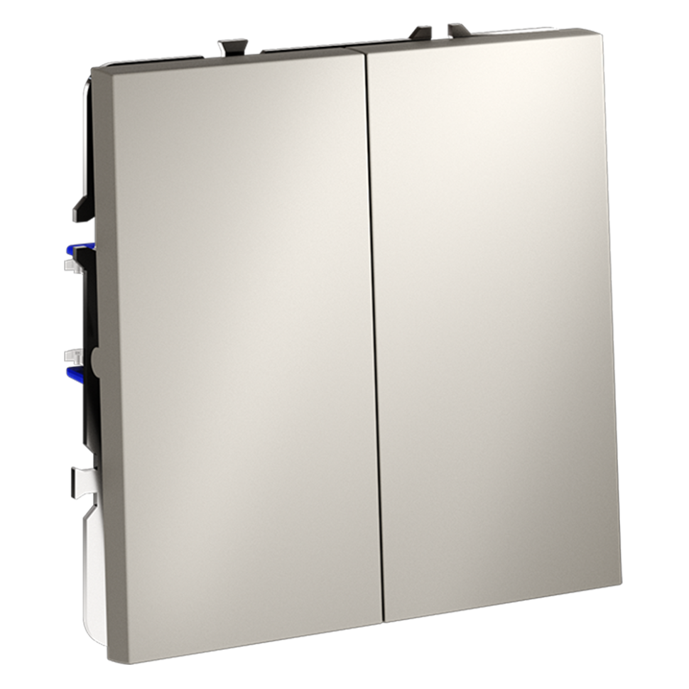 Проходной переключатель встраиваемый VOLTUM S70 двухклавишный 10А, (кашемир)