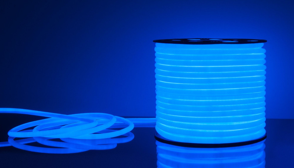 Светодиодный гибкий неон 220 В 9.6 Вт/м 144 Led/м 2835 IP67, круглый синий, 50 м Гибкий неон 220V 9,6W 144Led 2835 IP67 круглый синий, 50 м