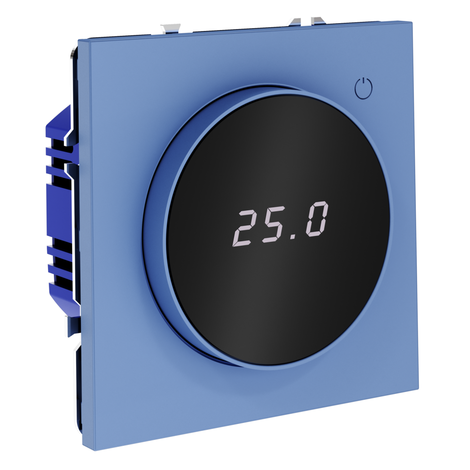 Терморегулятор электронный VOLTUM S70 с индикацией и датчиком, для теплого пола, (деним)