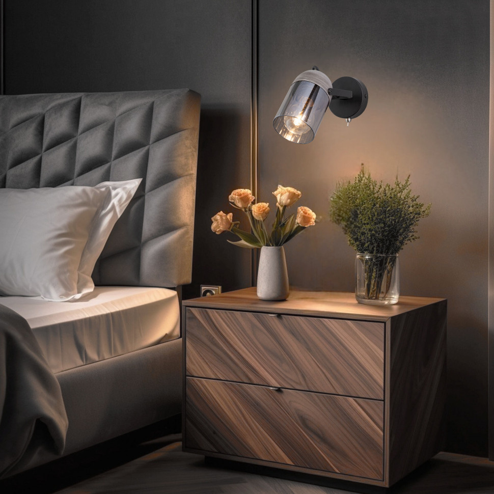 Настенный светильник с поворотным плафоном 20122/1 черный/золото