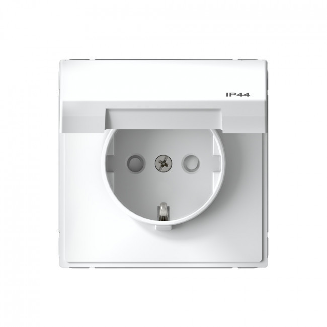 Розетка силовая со шторками и крышкой IP44, Schneider Electric Art Gallery белая GAL440146