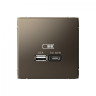 Зарядное устройство USB тип-A + тип-C 45Вт высокоскор.заряд. QC, PD, механизм, Schneider Electric Art Gallery Мокко GAL000629