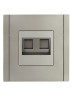 FORTE&PIANO Розетка компьютерная двойная RJ45 кат.5E FP533 сталь IEK