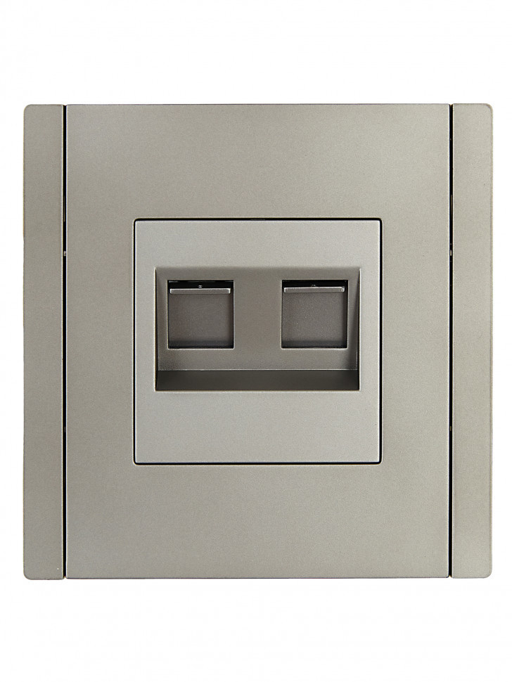 FORTE&PIANO Розетка компьютерная двойная RJ45 кат.5E FP533 сталь IEK
