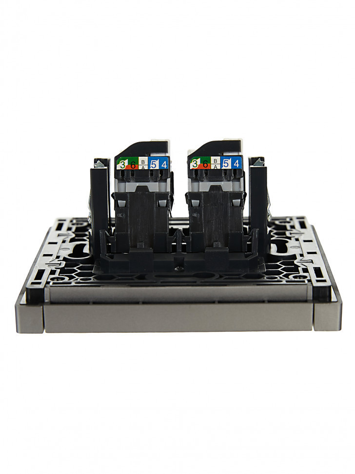 FORTE&PIANO Розетка компьютерная двойная RJ45 кат.5E FP533 сталь IEK