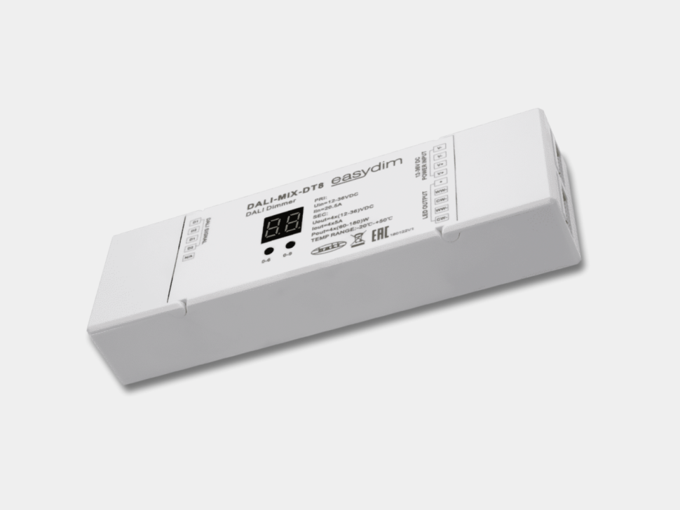  EasyDim Декодер Dali контроллер для MIX лент 4х5А, DALI-DT8-CCT