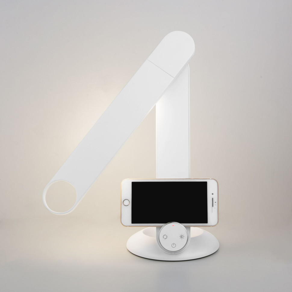 Светодиодная настольная лампа с беспроводной зарядкой 80428/1 белый