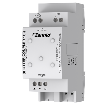 Адаптер AC/DC для актуаторов жалюзи, 1-канальный Zennio Shutter Coupler 1CH ZAC-SHUC1C