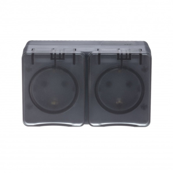 Артикул: ATN544026 Розетка двойная с заземлением со шторками 16А 250B Systeme Electric AtlasDesign Profi54, антрацит ATN544026