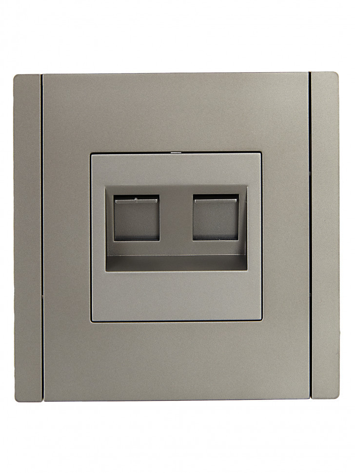FORTE&PIANO Розетка компьютерная двойная RJ45 кат.6 FP534 сталь IEK