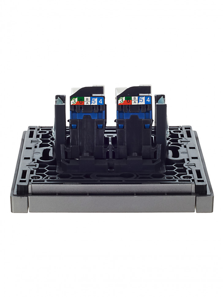 FORTE&PIANO Розетка компьютерная двойная RJ45 кат.6 FP534 сталь IEK