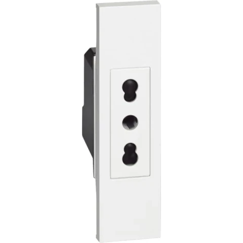 Розетка итальянского стандарта 2К+З 10/16А винтовые клеммы, белый.