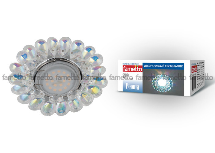 Встраиваемый светильник Fametto Peonia DLS-P119 GU5.3 CHROME/RAINBOW