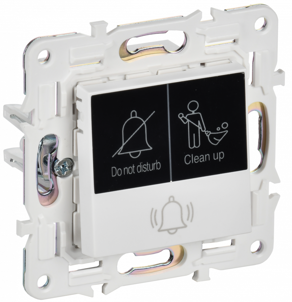 IEK SKANDY Кнопка звонка с индикацией для отелей 10А SK-V17W арктический белый , SK-V14-2-10-K01