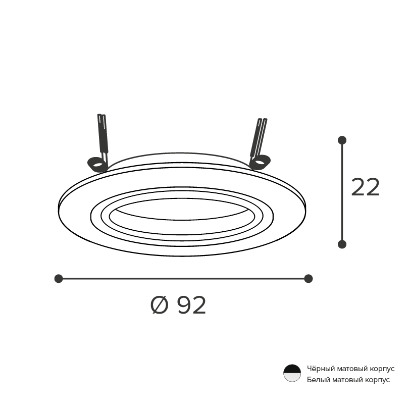 Встраиваемый светильник Wolta Alto WDL-GU5.3/01BL-R