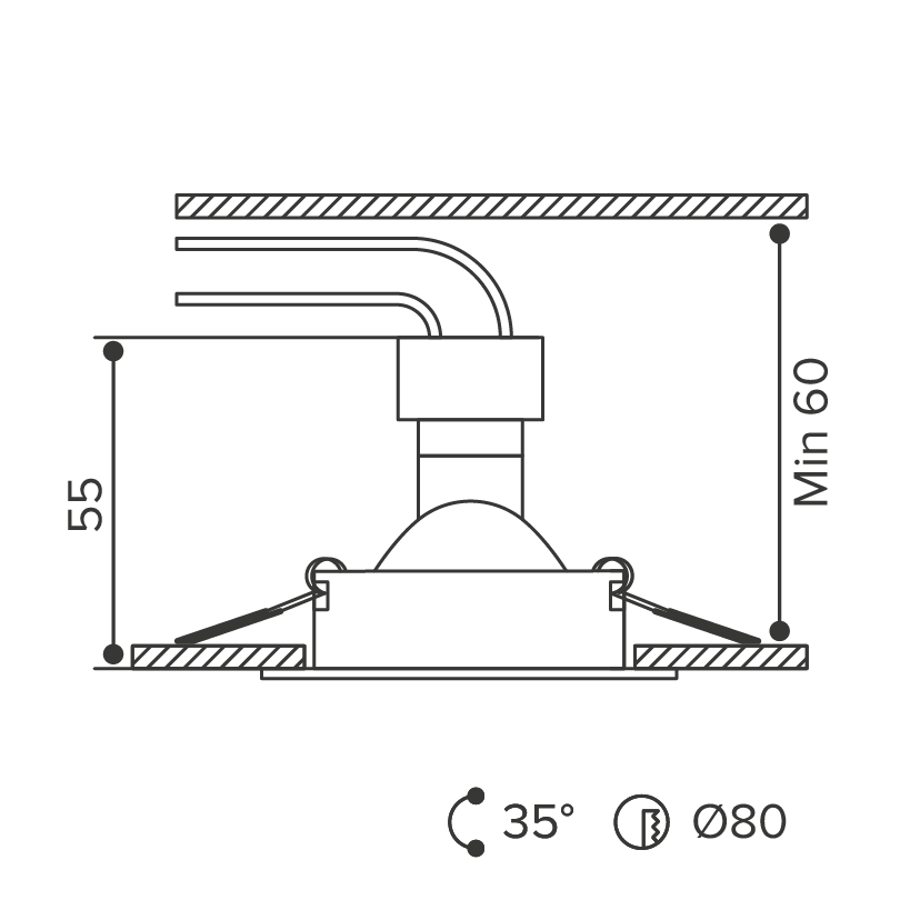 Встраиваемый светильник Wolta Alto WDL-GU5.3/01BL-R