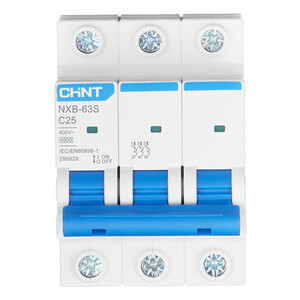 Автоматический выключатель CHINT NXB-63S 3P 25А 4.5kA 400В х-ка C (R) 296829