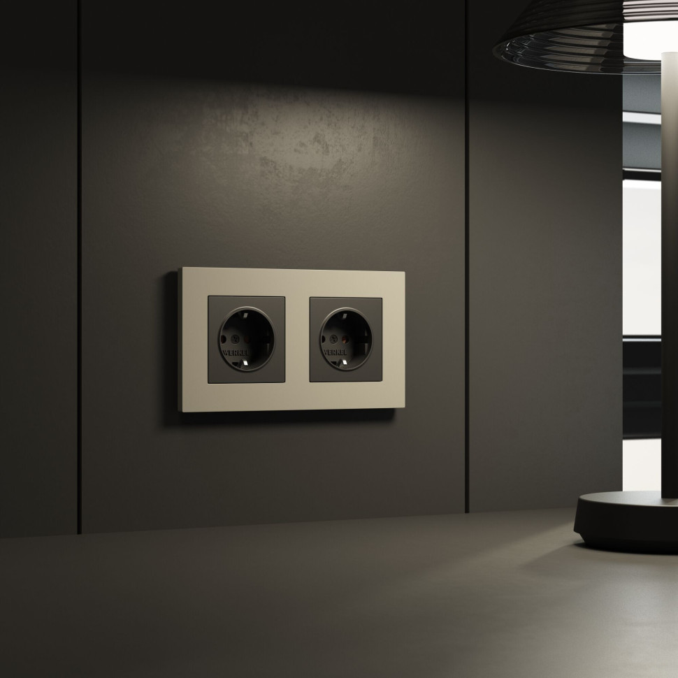 W0022917/ Рамка на 2 поста Slab (дымчатый софт) W0022917