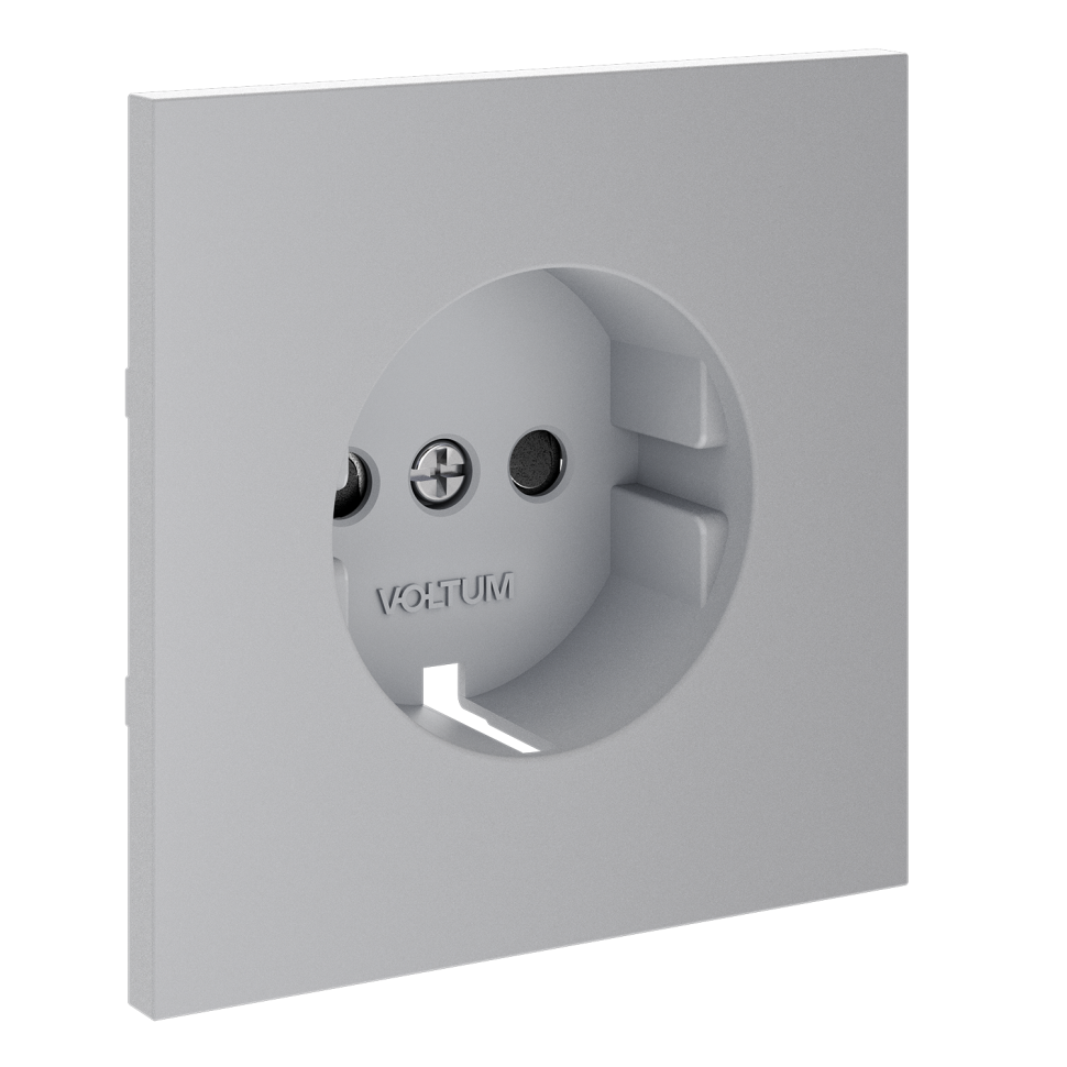 Накладка для розетки с заземлением и защитными шторками, S70 (серый)