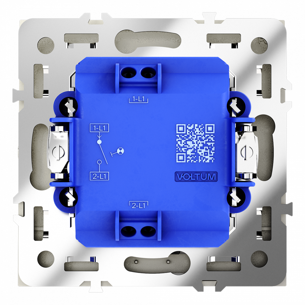 Выключатель встраиваемый VOLTUM S70 одноклавишный с подсветкой 10А, (шелк)