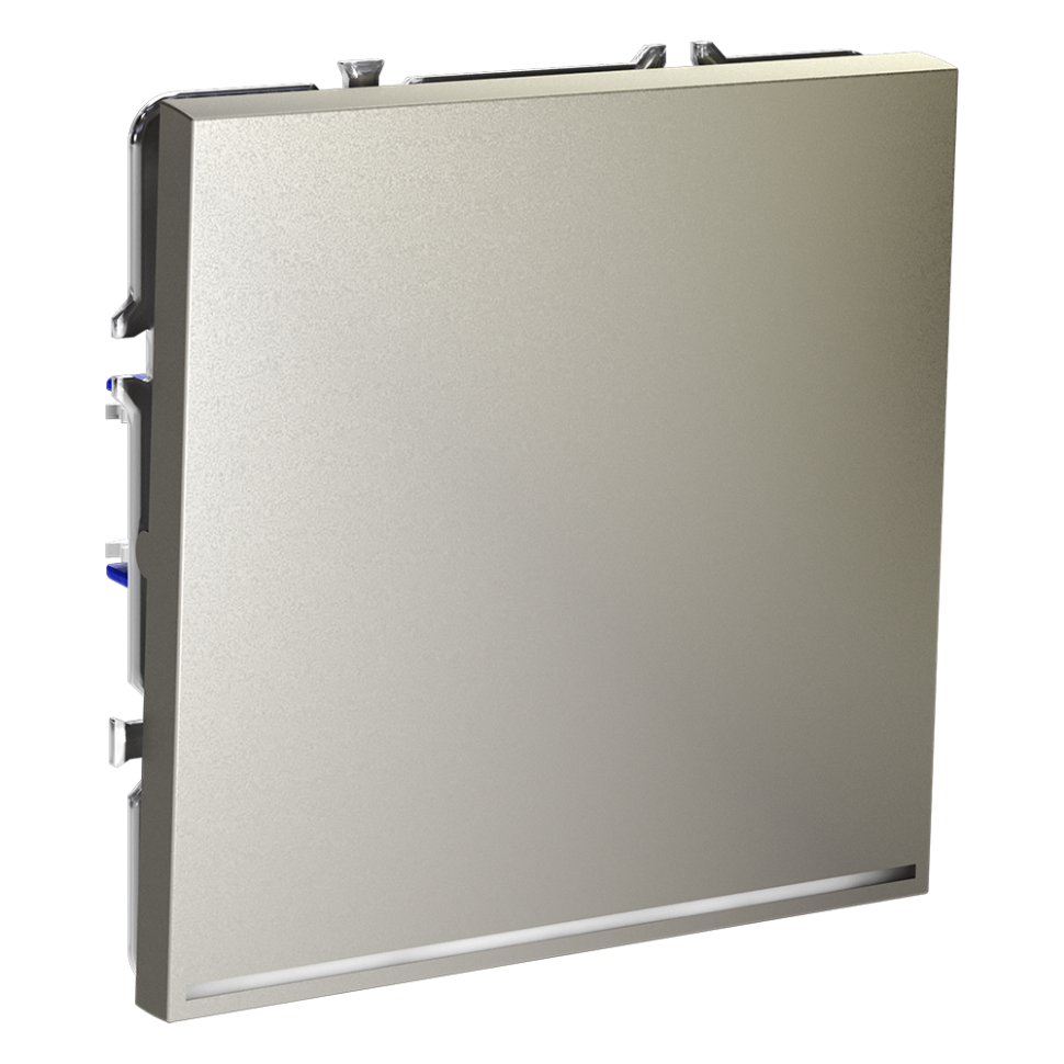 Выключатель встраиваемый VOLTUM S70 одноклавишный с подсветкой 10А, (шелк)