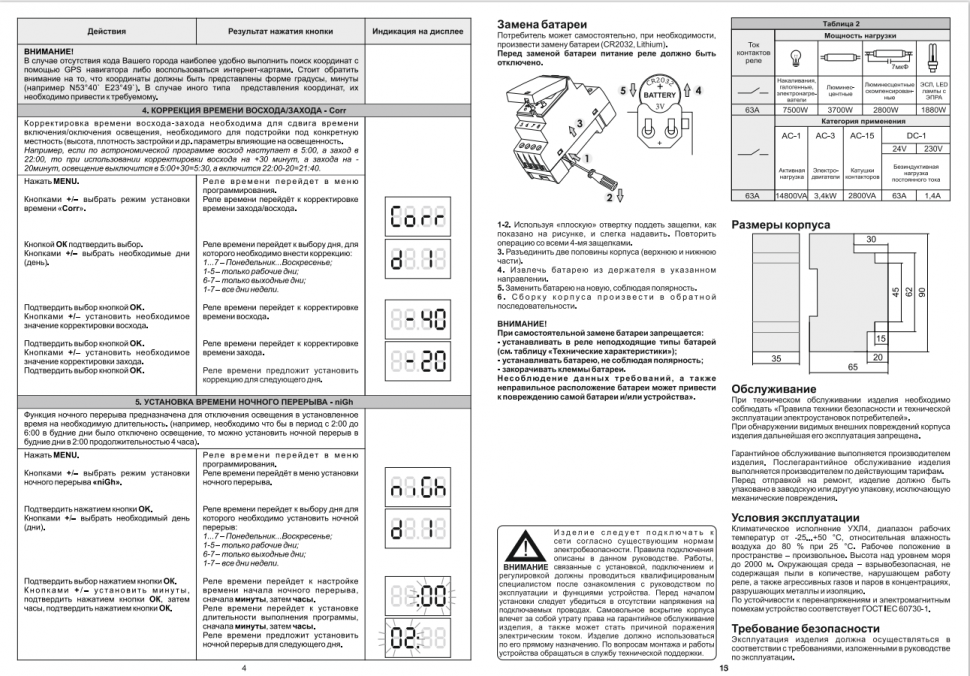 Астрономический реле времени PCZ-525-1-63 EA02.002.019 F&F