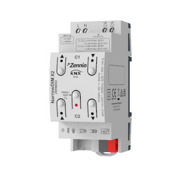 Диммер KNX универсальный, 2-канальный, 210W Zennio NarrowDIM X2 ZDINDX2