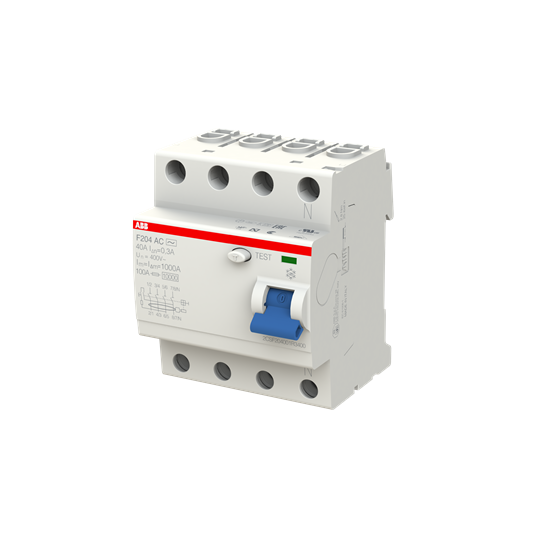 Устройство защитного отключения (УЗО) ABB F204 AC-40/0.3 Тип-AC  4P 40A 300мА 2CSF204001R3400
